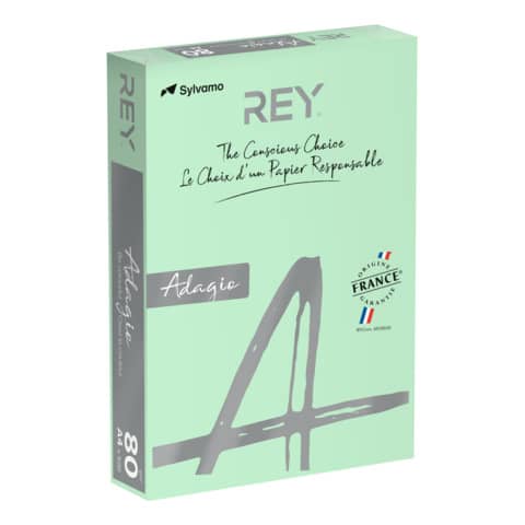Carta colorata A4 Sylvamo Rey Adagio 80 g/m² verde – Risma da 500 fogli – ADAGI080X651