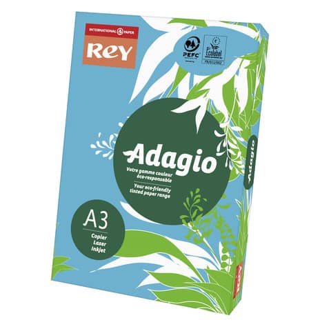 Carta colorata A3 Sylvamo Rey Adagio 160 g/m² blu – Risma da 250 fogli – ADAGI160X501