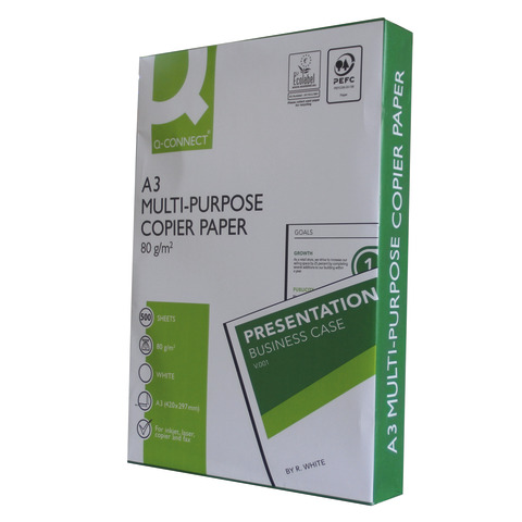 Carta per stampa e copie Q-Connect A3 80 g/m² risma da 500 ff – CON0800050