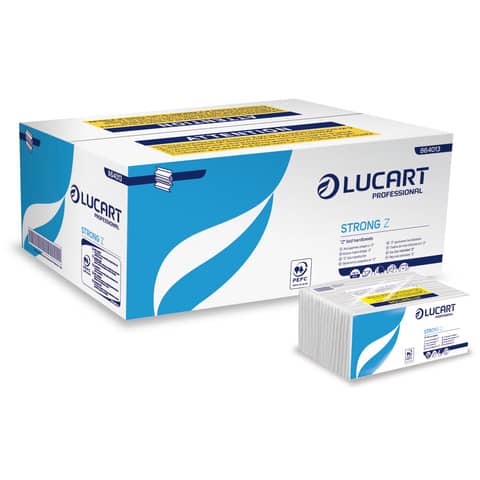 Asciugamani piegati a ”Z” Lucart Strong Z 21,5×23,5 cm 2 veli fascetta da 220 ff – 864013Q