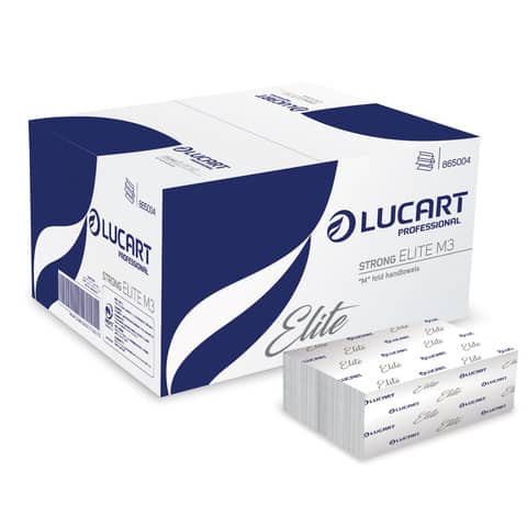 Asciugamani piegati a ”M” Lucart Elite M3 3 veli 15 conf. da 125 pezzi 865004B