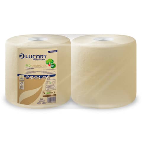 Bobina multiuso Lucart EcoNatural 800 – 208,8 m 2 veli avana – 2 rotoli da 800 strappi – 852218T