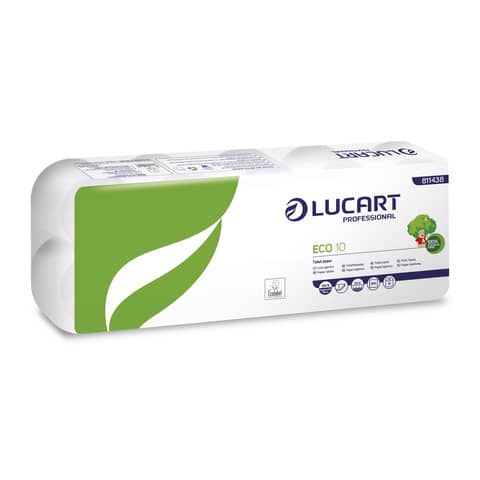 Carta igienica Lucart Eco comoda 10 2 veli 10 rotoli da 200 strappi – 811438P