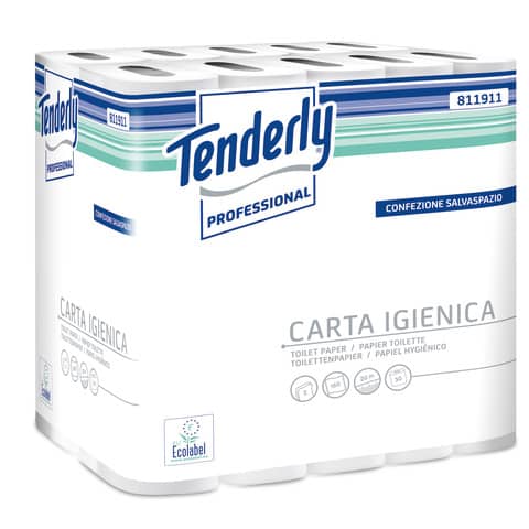 Carta igienica Tenderly salvaspazio 2 veli 30 rotoli da 160 strappi – 811911U