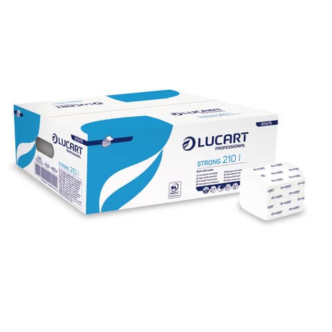 Carta igienica interfogliata Lucart Strong 210 l 2 veli 40 conf da 210 foglietti – 811A76