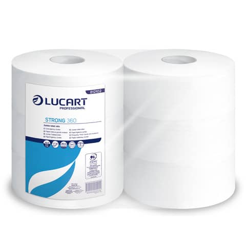 Carta igienica Lucart jumbo 2 veli  6 rotoli da 973 strappi – 812102P