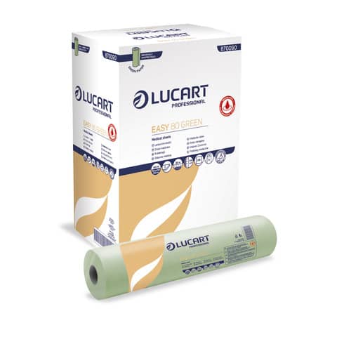 Lenzuolino medico Lucart Easy 80 Green – 80 m 2 veli 216 strappi – 870090U