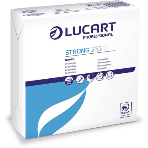 Tovaglioli di carta Lucart Strong 233 T 2 veli Conf. da 75 pezzi – 832001J