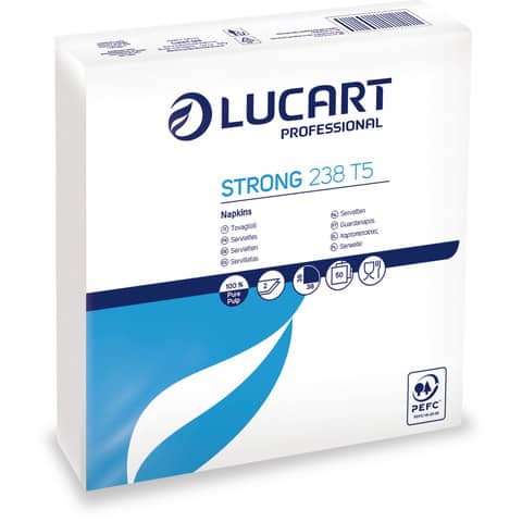 Tovaglioli di carta Lucart Strong 238 T5 2 veli Conf. da 50 pezzi – 832122