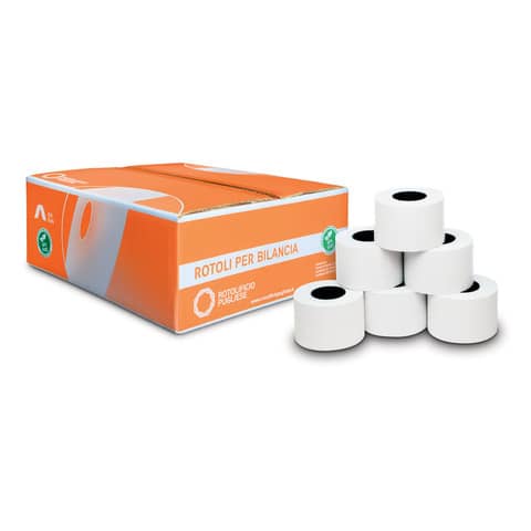 Rotoli bilancia Rotolificio Pugliese carta termica adesiva 57 mm x 38 m foro 25 mm – conf. da 4 – A573825