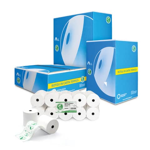 Rotoli registratore di cassa Rotolificio Pugliese Exclusive BPA FREE 80 mm x 80 m 55 g/m² – f. 12 mm conf. 10 pz NBA7980TQ