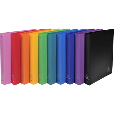 Raccoglitore ad anelli Exacompta LINEA OPACO 4 anelli Ø 30 mm ppl A4 MAXI 297×242 10 colori assortiti – 51699E
