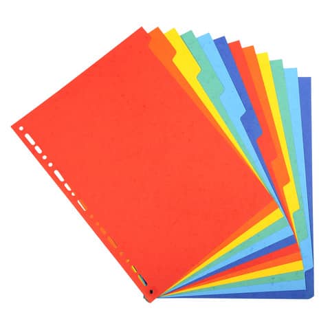 Intercalari in carta Exacompta 12 tasti colori vivaci cartoncino riciclato A4 220 g/mq – 2012E