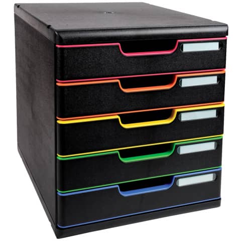 Cassettiera Exacompta MODULO Classic A4 Black Office 5 cassetti 28,8x35x32 cm nero/arlecchino – 301914D
