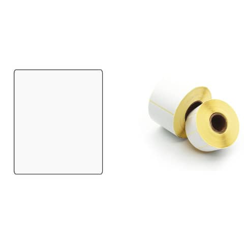 Etichette ad. in rotoli per stampanti trasf. termico diretto Printex 100×100 mm bianco perman.  500 pezzi – ETE100100