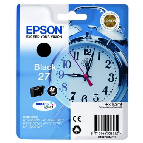 Cartuccia inkjet Sveglia 27 Epson nero  C13T27014012