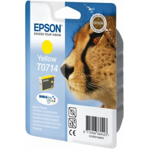 Cartuccia inkjet ink pigmentato Ghepardo T0714 Epson giallo C13T07144012