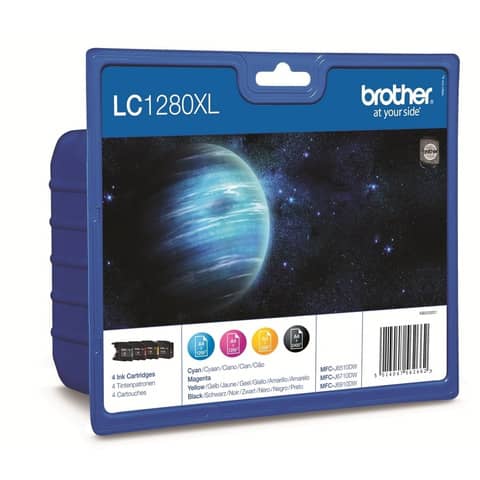 Cartucce inkjet alta capacità blister 1280 Brother nero+ciano+magenta+giallo Conf. 4 – LC-1280XLVALBP