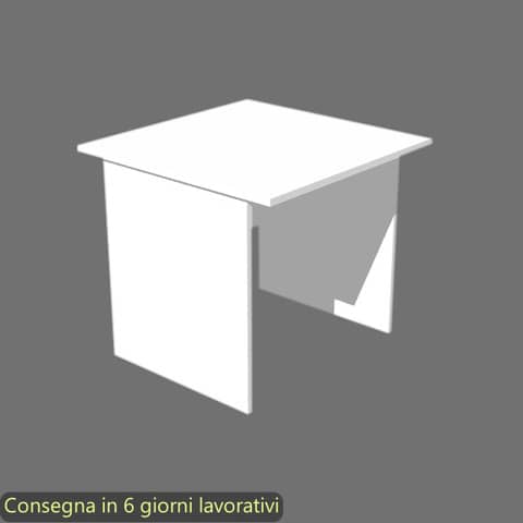 Scrivania piano bianco 80x80xH.72 cm gamba a pannello in melaminico in tinta linea Presto Artexport – 001PAN/3