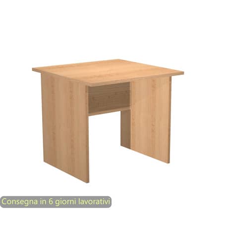 Scrivania piano faggio 80x80xH.72 cm gamba a pannello in melaminico in tinta tinta Presto Artexport – 001PAN/6
