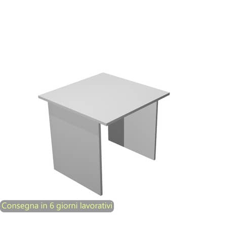 Scrivania piano grigio 80x80xH.72 cm gamba a pannello in melaminico in tinta linea Presto Artexport – 001PAN/9