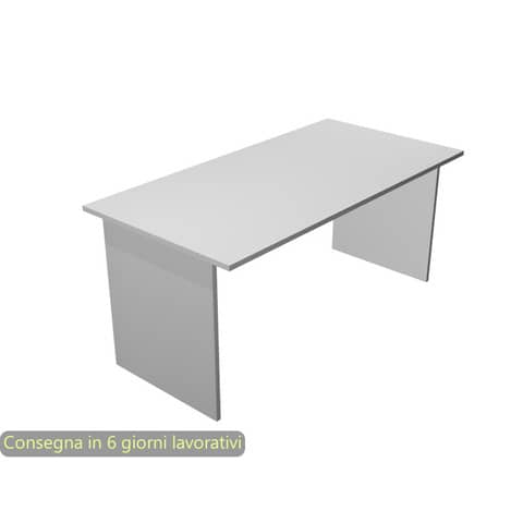Scrivania piano grigio 140x80xH.72 cm gamba a pannello in melaminico in tinta linea Presto Artexport – 002PAN/9