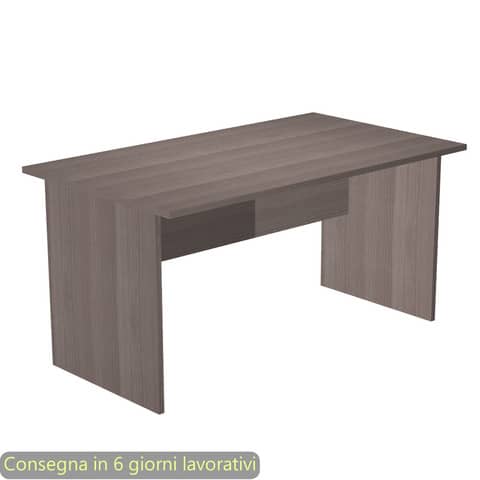 Scrivania piano frassino toscano 140x80xH.72 cm gamba a pannello in melaminico in tinta Presto – 002PAN/F