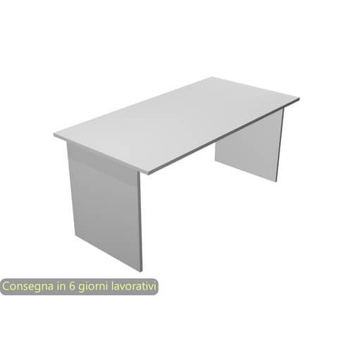 Scrivania piano grigio 160x80xH.72 cm gambe a pannello in melaminico in tinta linea Presto Artexport – 003PAN/9