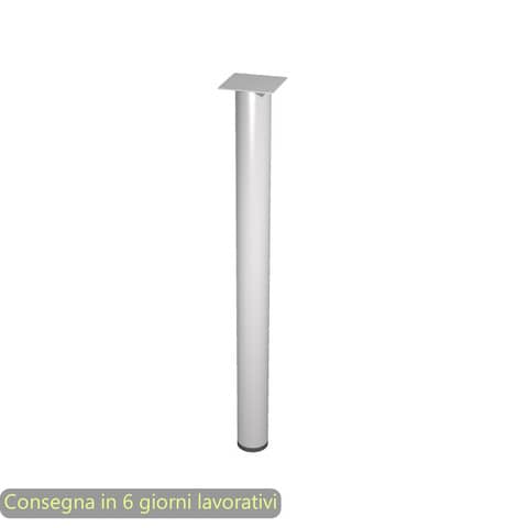Supporto metallico per raccordo angolare scrivania Artexport Presto Ø 6 cm – H. 69,5 cm – effetto cromato – 60011/C
