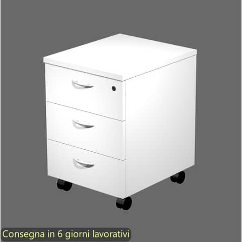 Cassettiera a tre cassetti montata bianco 41,8x52xH.59,5 cm linea Presto Artexport – 60019/3