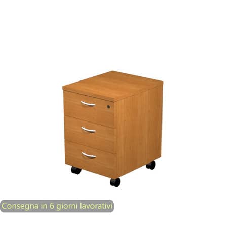 Cassettiera a tre cassetti montata noce chiaro 41,8x52x59,5 cm linea Presto Artexport – 60019/4