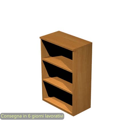 Mobile a giorno medio noce chiaro 80x35xH.120 cm con 2 ripiani regolabili linea Presto Artexport – 035/4