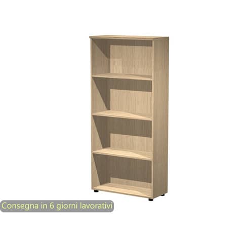 Mobile a giorno alto rovere 80x35xH.180 cm con 3 ripiani regolabili linea Presto Artexport – 038-39/C