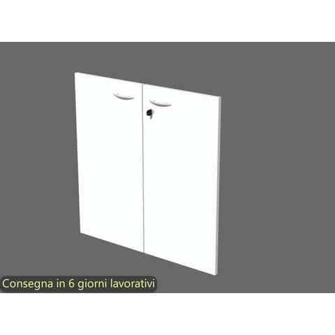 Ante con serratura bianco 80×67 cm in melaminico per mobile basso linea Presto Artexport – 60067M/3