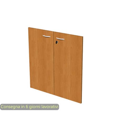 Ante con serratura noce chiaro 80×67 cm in melaminico per mobile basso linea Presto Artexport – 60067M/4