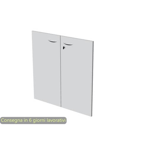Ante con serratura grigio 80×67 cm in melaminico per mobile basso linea Presto Artexport – 60067M/9