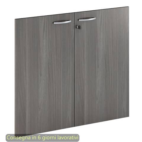 Ante con serratura frassino toscano 80×67 cm in melaminico per mobile basso linea Presto Artexport 60067M/F
