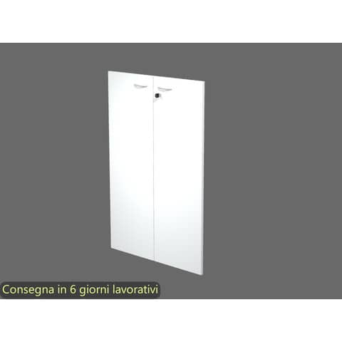 Ante con serratura bianco 80×115 cm in melaminico per mobile medio linea Presto Artexport – 60069M/3