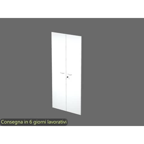 Ante con serratura bianco 80×175 cm in melaminico per mobile alto linea Presto Artexport – 60075M/3