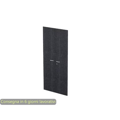 Ante con serratura nero venato frassino 80×175 cm in melaminico per mobile alto linea Presto Artexport – 60075M/8