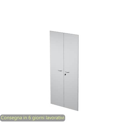 Ante con serratura grigio 80×175 cm in melaminico per mobile alto linea Presto Artexport – 60075M/9