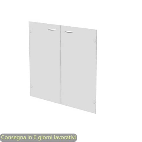 Ante senza serratura in vetro satinato 80×67 cm per mobile basso linea Presto Artexport – 70067/G