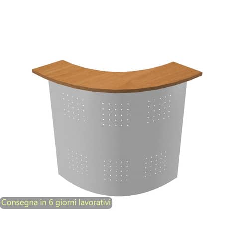 Sopralzo reception angolare 90° noce 90° 96,5×96,5x115h cm pannello metallo grigio Presto Artexport – BA/4