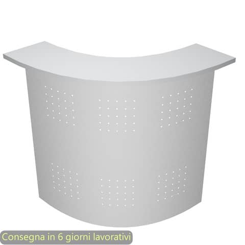 Sopralzo reception angolare 90° grigio 90° 96,5×96,5x115h cm pannello metallo grigio Presto Artexport – BA/9