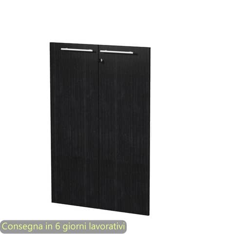 Coppia ante medie nero venato frassino 80×115,4 cm in melaminico con serratura linea Flora Artexport – 91069M/8