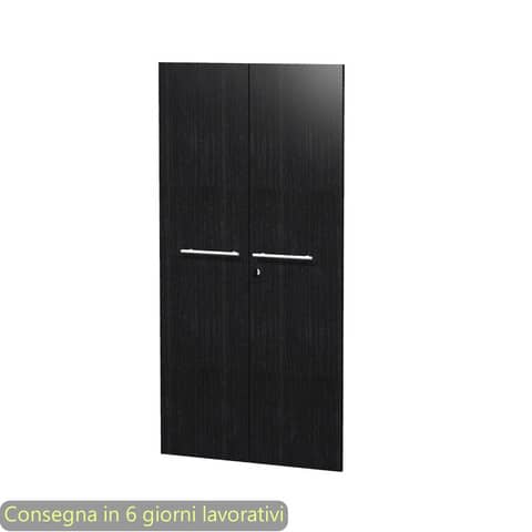 Coppia ante medie nero venato frassino 80×153,8 cm in melaminico con serratura linea Flora Artexport – 91073M/8