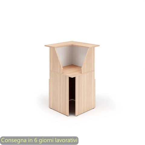 Bancone reception angolare 90° ciliegio arabis-bianco 76x76x117 cm in melaminico linea Musa Artexport – 2824-COR/K3