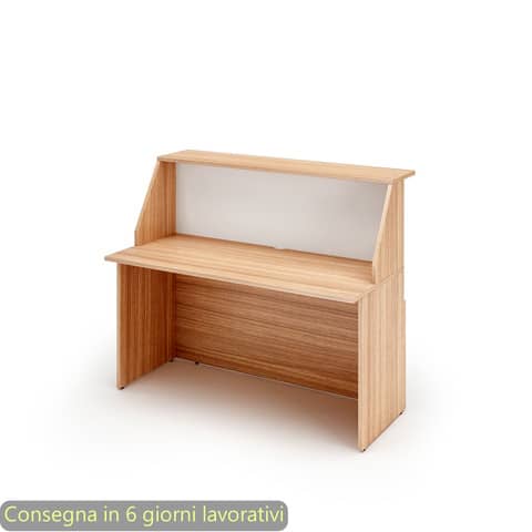 Bancone reception ciliegio arabis 140x76xH.117 cm in melaminico linea Musa Artexport – 2824-B14/K3