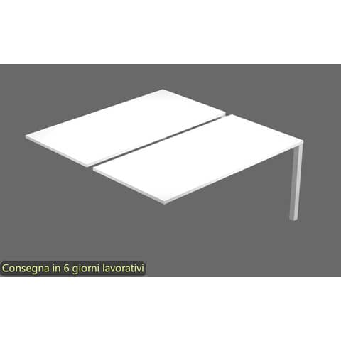 Postazione aggiuntiva doppia Bench bianco 180x168x72,5 cm gamba a ponte in metallo bianco Bridge BENCH18-S/3-AM