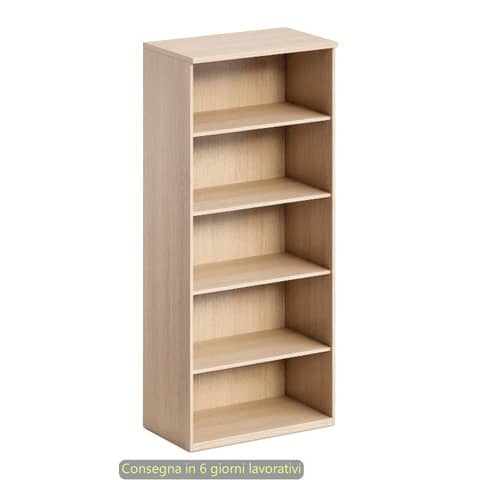 Mobile a giorno alto rovere 80x46xH.181,8 cm con 4 ripiani linea Bridge/Flex Artexport – BH/C